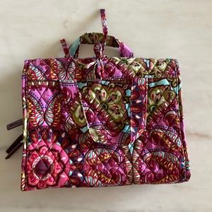 VERA BRADLEY Women's Pink Floral Paisley Hanging Toiletry Case Bag Travel